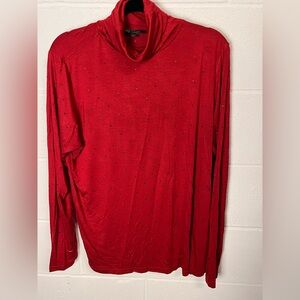 DC Red Turtleneck with Black Label Size L